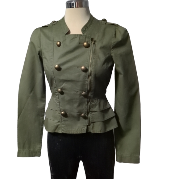 Miley Cyrus Green Army Brested Jacket Size S - Picture 3 of 16